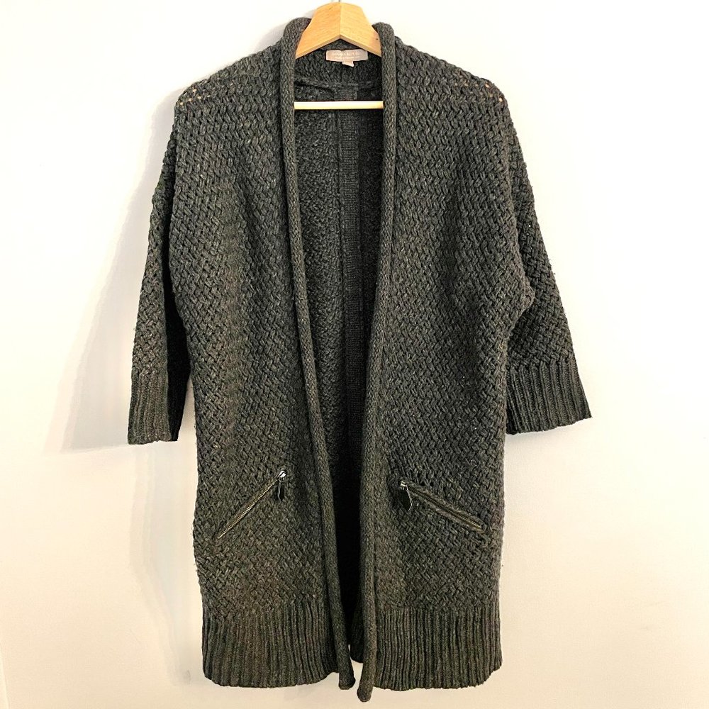 Banana Republic Open Front Textured Long Cardigan Sweater